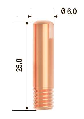 Fubag Контактный наконечник M6х25 мм ECU D=0.8 мм  (25 шт.) FB.CTM6.25-08 MAG фото, изображение