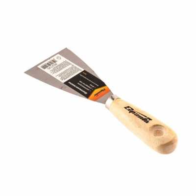 Шпательная лопатка из углеродистой стали, 60 мм, деревянная ручка Sparta Шпатели лопатки фото, изображение