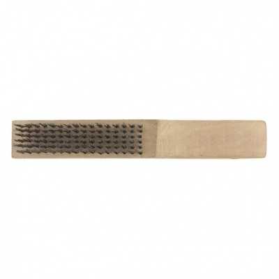Щетка зачистная шестирядная, закаленная прямая проволока с деревянной ручкой Сибртех Щетки ручные фото, изображение